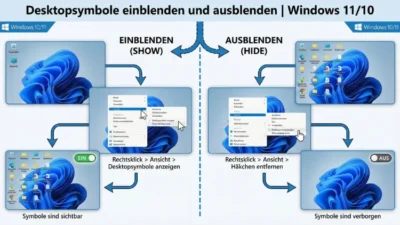 Desktopsymbole einblenden und ausblenden | Windows 11/10