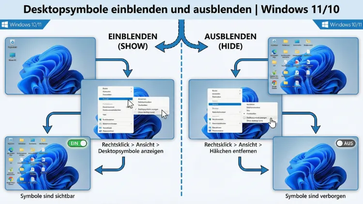 Desktopsymbole einblenden und ausblenden | Windows 11/10