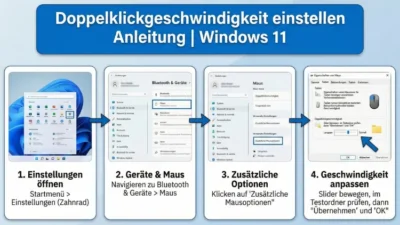 Doppelklickgeschwindigkeit einstellen Anleitung | Windows 11