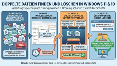 Doppelte Dateien finden und löschen in Windows 11 und 10