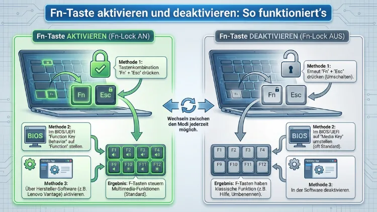Fn-Taste aktivieren und deaktivieren – so klappt’s