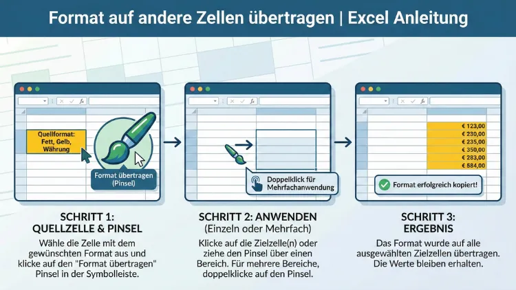 Format auf andere Zellen übertragen | Excel Anleitung