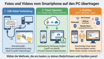 Fotos und Videos vom Smartphone auf den PC übertragen
