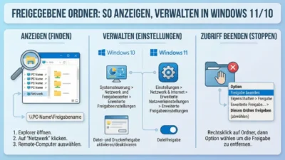 Freigegebene Ordner: So anzeigen, verwalten in Windows 11/10
