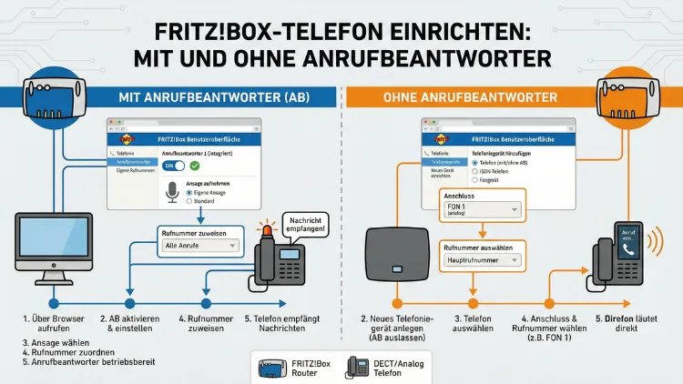 FritzBox-Telefon einrichten: Mit und ohne Anrufbeantworter