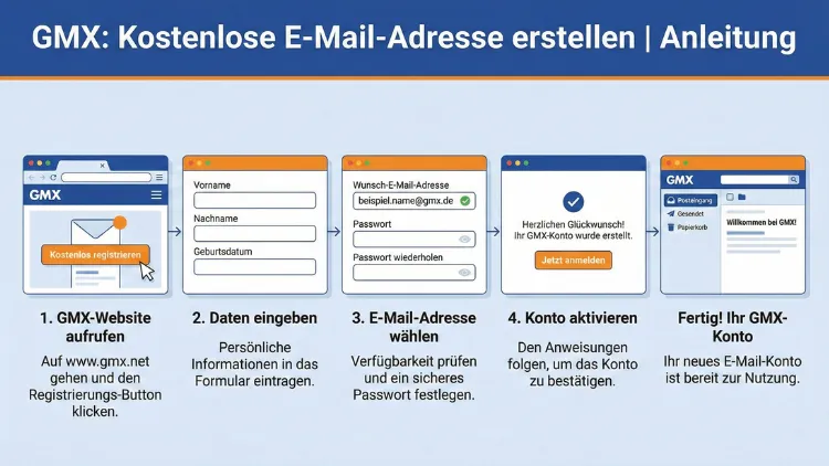 GMX: Kostenlose E-Mail-Adresse erstellen | Anleitung