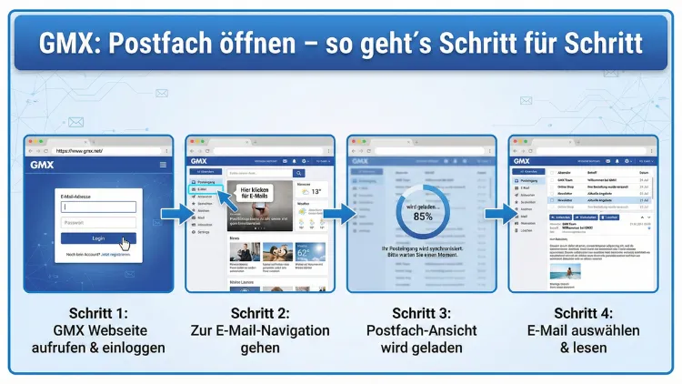 GMX: Postfach öffnen – so geht’s Schritt für Schritt