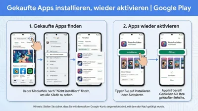 Gekaufte Apps installieren, wieder aktivieren | Google Play