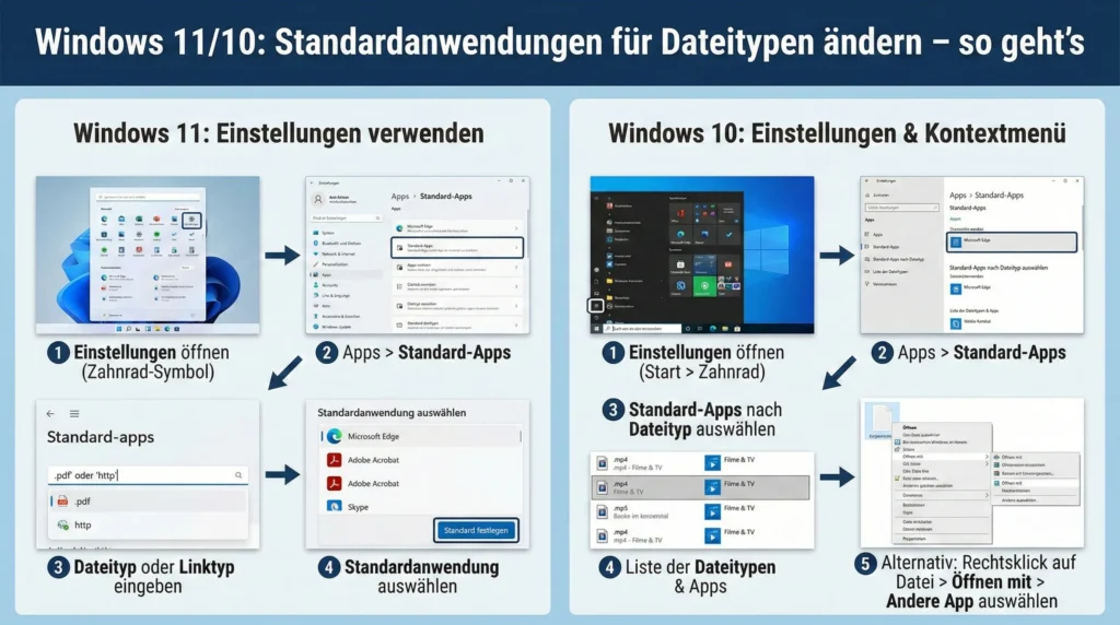 Windows 11/10: Standardanwendungen für Dateitypen ändern – so geht’s