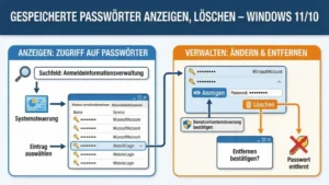 Gespeicherte Passwörter anzeigen, löschen – Windows 11/10