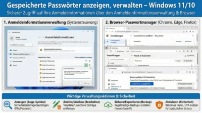 Gespeicherte Passwörter anzeigen, verwalten – Windows 11/10