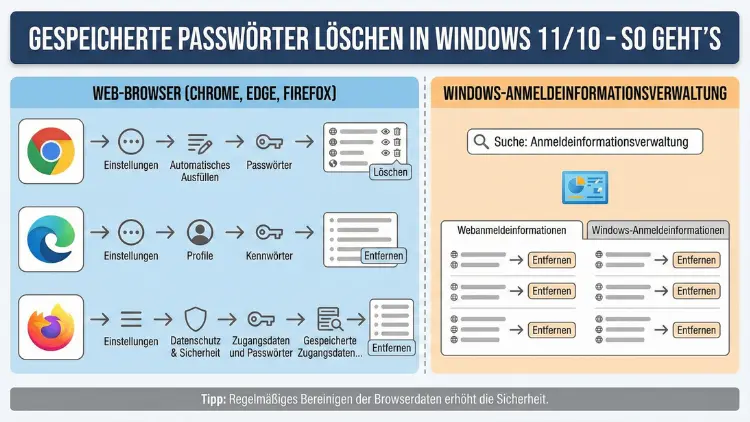 Gespeicherte Passwörter löschen in Windows 11/10 – so geht’s
