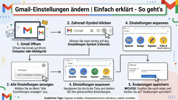 Gmail-Einstellungen ändern | Einfach erklärt - So geht’s