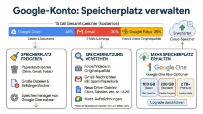 Google-Konto: Speicherplatz verwalten | Anleitung