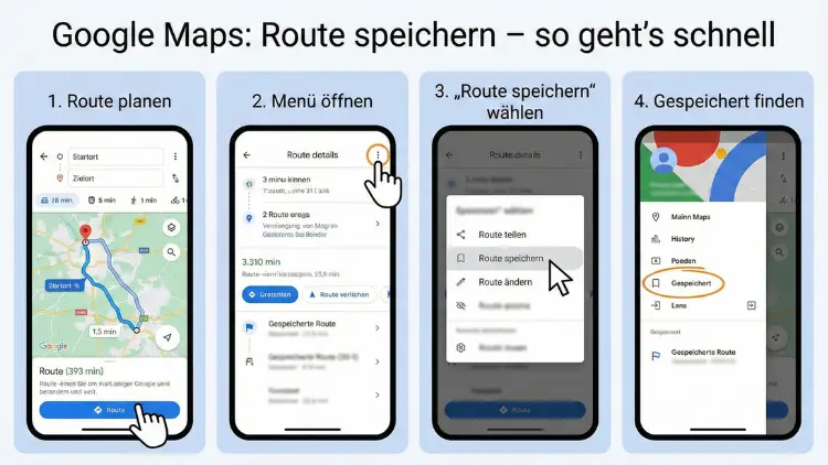 Google Maps: Route speichern – so geht’s schnell
