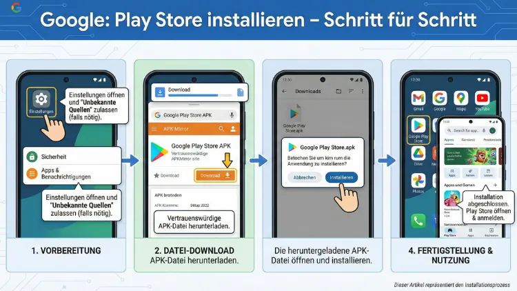 Google: Play Store installieren – Schritt für Schritt