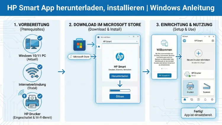 HP Smart App herunterladen, installieren | Windows Anleitung