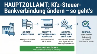 Hauptzollamt: Kfz-Steuer-Bankverbindung ändern – so geht’s