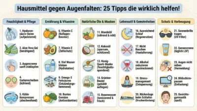 Hausmittel gegen Augenfalten: 25 Tipps, die wirklich helfen!