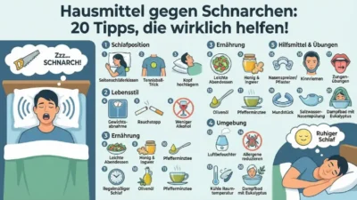 Hausmittel gegen Schnarchen: 20 Tipps, die wirklich helfen!