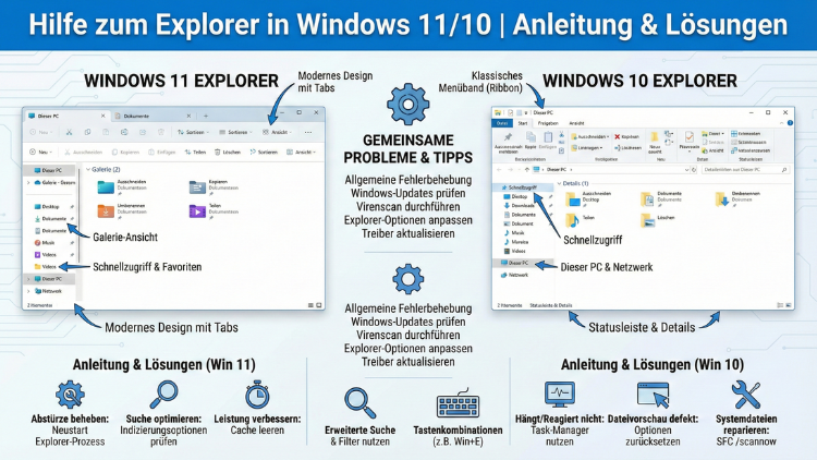 Hilfe zum Explorer in Windows 11/10 | Anleitung & Lösungen