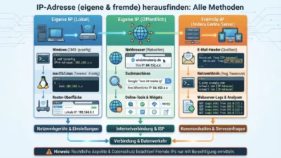 IP-Adresse (eigene & fremde) herausfinden: Alle Methoden
