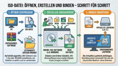 ISO-Datei öffnen, erstellen und binden – Schritt für Schritt