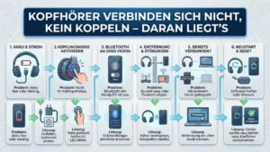 Kopfhörer verbinden sich nicht, kein Koppeln – daran liegt’s