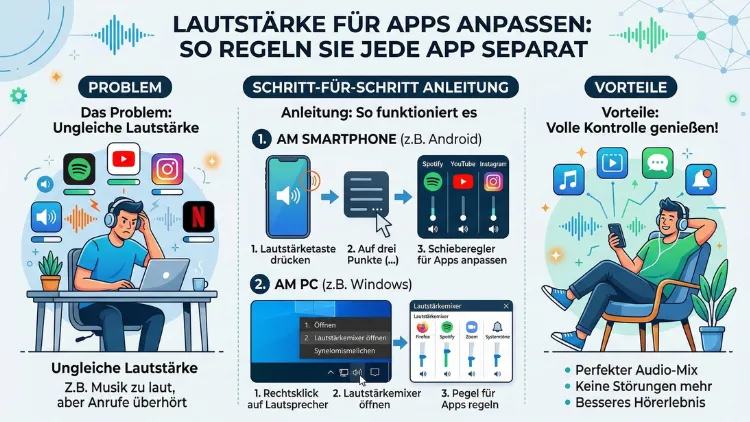 Lautstärke für Apps anpassen: So regeln Sie jede App separat