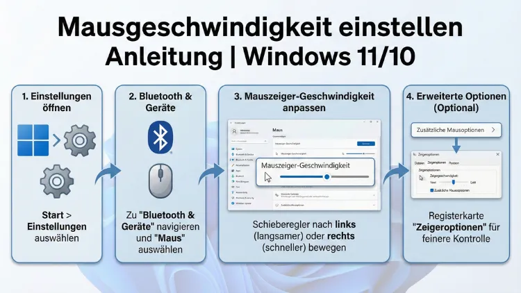 Mausgeschwindigkeit einstellen Anleitung | Windows 11/10