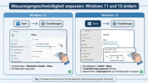 Mauszeigergeschwindigkeit anpassen: Windows 11 und 10 ändern