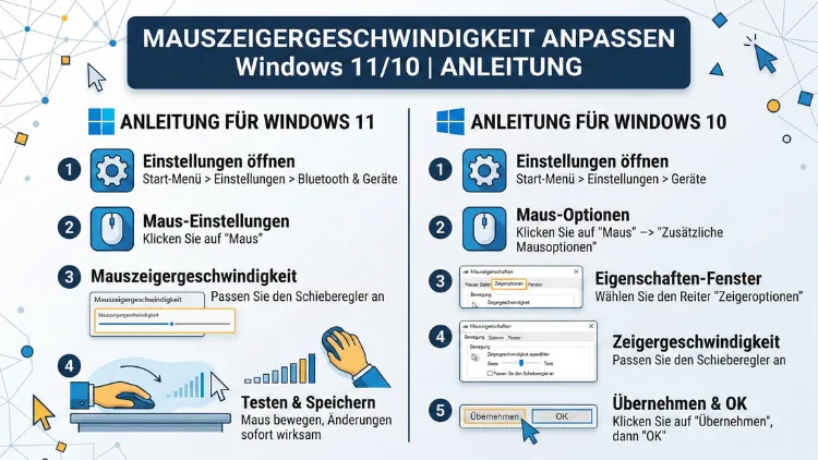 Mauszeigergeschwindigkeit anpassen Windows 11/10 | Anleitung