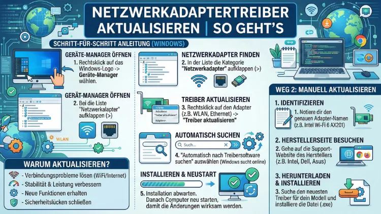 Netzwerkadaptertreiber aktualisieren | So geht’s
