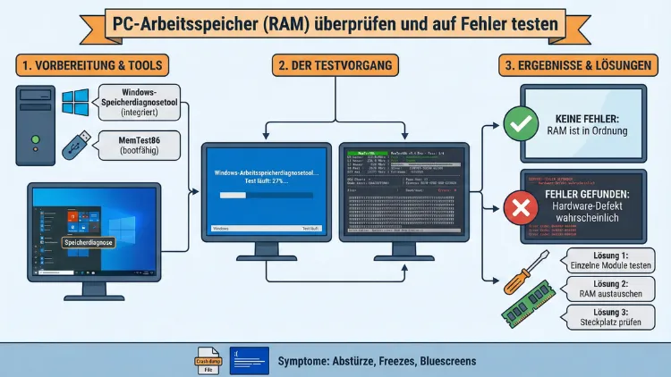 PC-Arbeitsspeicher (RAM) überprüfen und auf Fehler testen
