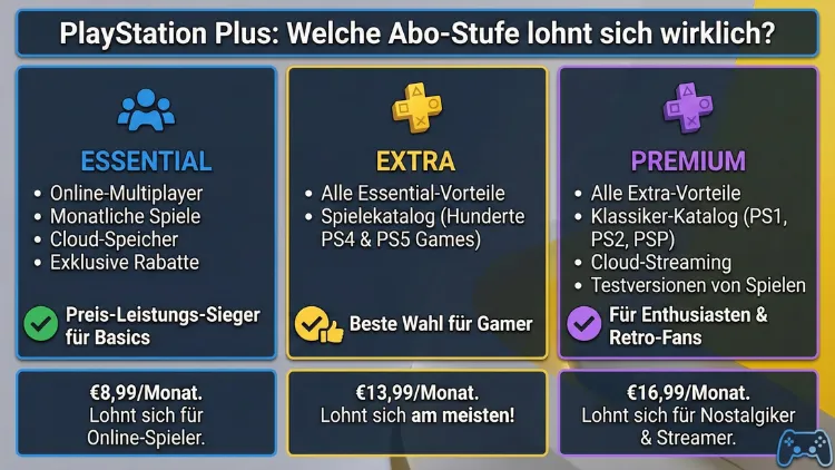 PlayStation Plus: Welche Abo-Stufe lohnt sich wirklich?