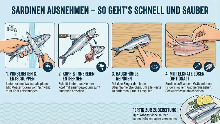 Sardinen ausnehmen – so geht’s schnell und sauber