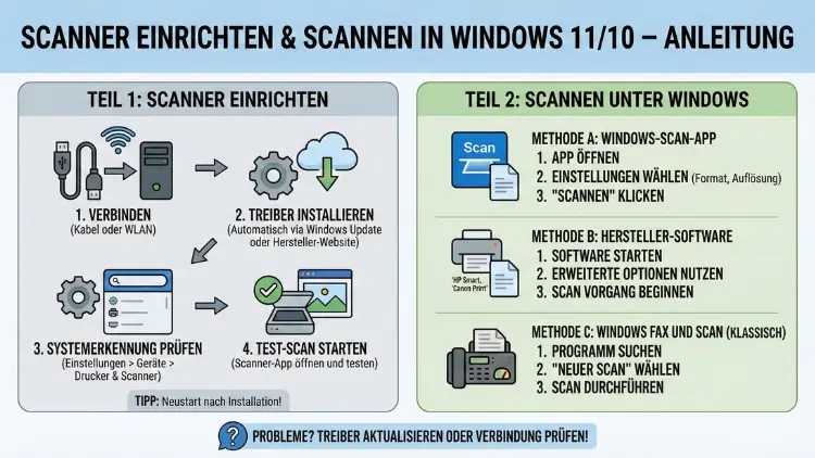 Scanner einrichten und scannen in Windows 11/10 – Anleitung