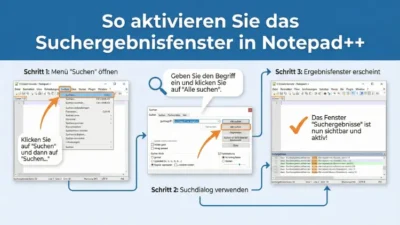 So aktivieren Sie das Suchergebnisfenster in Notepad++