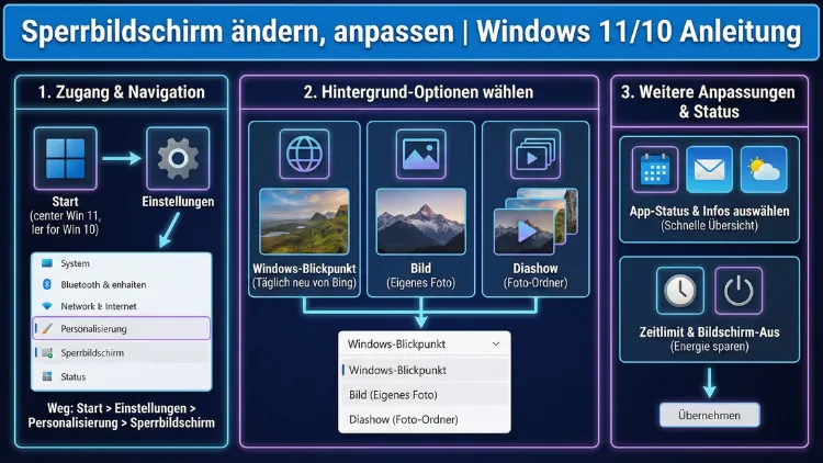 Sperrbildschirm ändern, anpassen | Windows 11/10 Anleitung