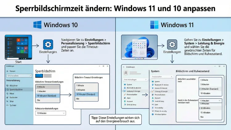 Sperrbildschirmzeit ändern: Windows 11 und 10 anpassen