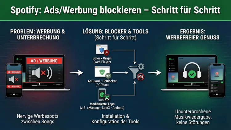 Spotify: Ads/Werbung blockieren – Schritt für Schritt