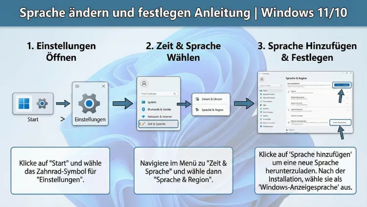 Sprache ändern und festlegen Anleitung | Windows 11/10