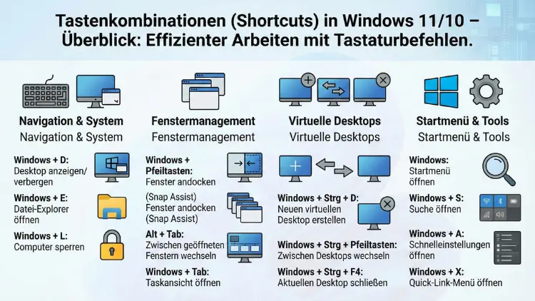 Tastenkombinationen (Shortcuts) in Windows 11 und 10 – Überblick