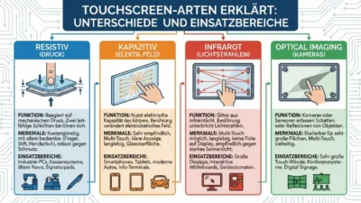 Touchscreen-Arten erklärt: Unterschiede und Einsatzbereiche