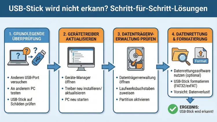 USB-Stick wird nicht erkannt? Schritt-für-Schritt-Lösungen