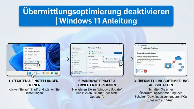 Übermittlungsoptimierung deaktivieren | Windows 11 Anleitung