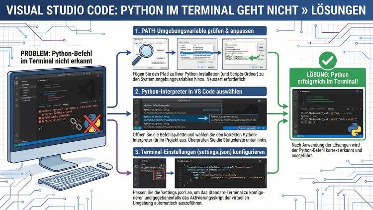 Visual Studio Code: Python im Terminal geht nicht » Lösungen