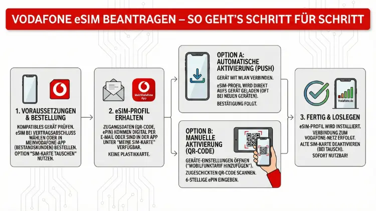 Vodafone eSIM beantragen: So geht’s Schritt für Schritt