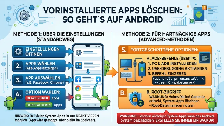 Vorinstallierte Apps löschen: So geht’s auf Android