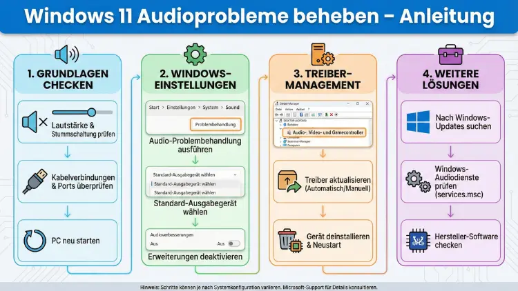 Windows 11 Audioprobleme beheben – Anleitung